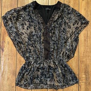 Jessica Brown and Black Animal Print Women's Top